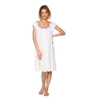 Camisa de noche amplia micromodal blanco